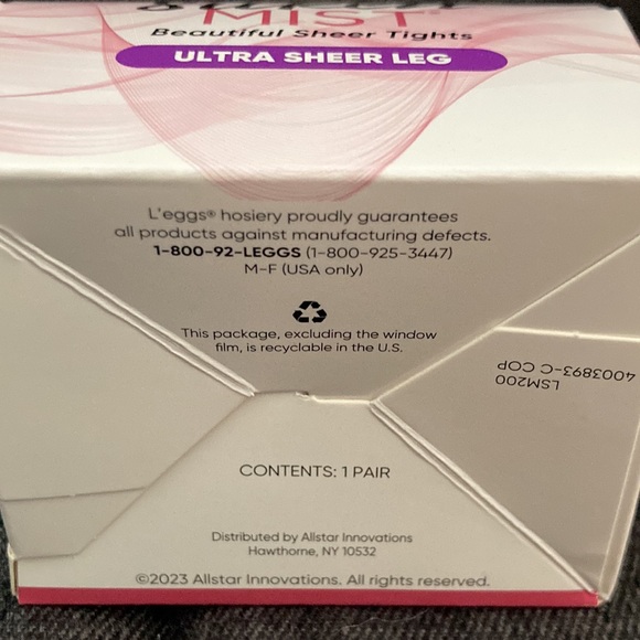 Women’s L’Eggs B Medium Nude Silken Mist Ultra Sheer Leg Tights One Pair New - Picture 7 of 8